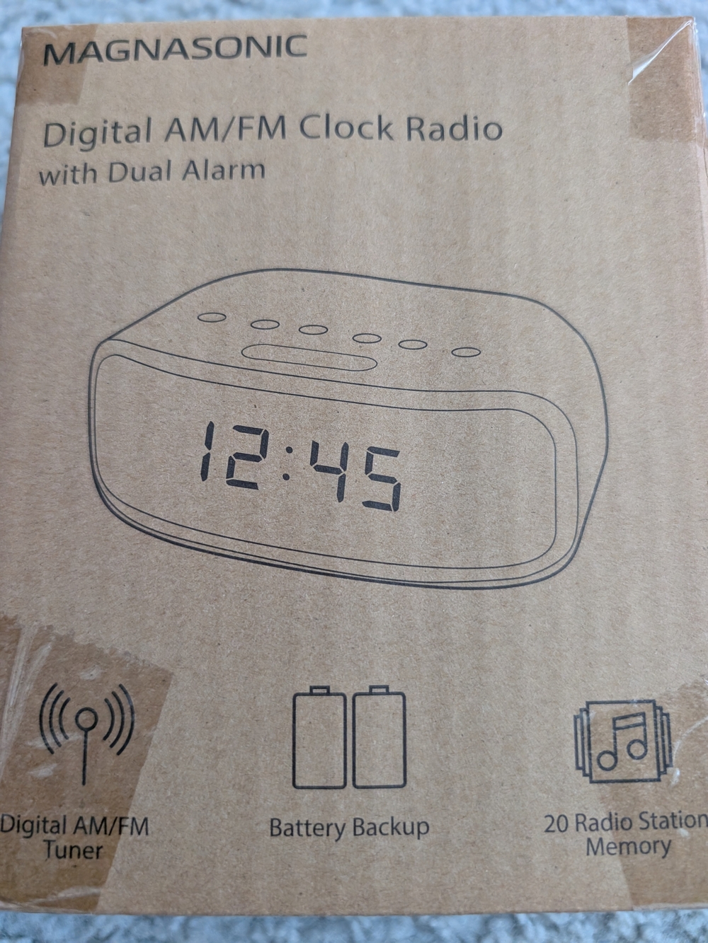 Magnasonic Digital AM/FM Clock Radio with Dual Alarm